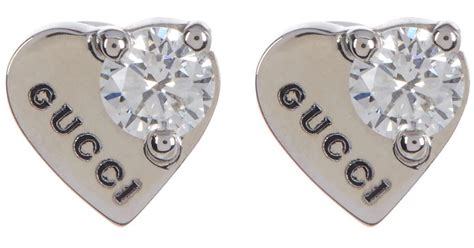 gucci heart earrings studs|Gucci diamond stud earrings.